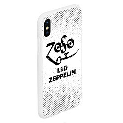 Чехол iPhone XS Max матовый Led Zeppelin с потертостями на светлом фоне, цвет: 3D-белый — фото 2