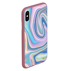 Чехол iPhone XS Max матовый Sea waves fantasy, цвет: 3D-малиновый — фото 2