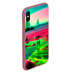 Чехол iPhone XS Max матовый Кислотный мир, цвет: 3D-малиновый — фото 2