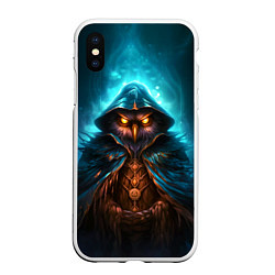 Чехол iPhone XS Max матовый Сова в колдовской мантии, цвет: 3D-белый