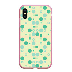 Чехол iPhone XS Max матовый Art green, цвет: 3D-розовый