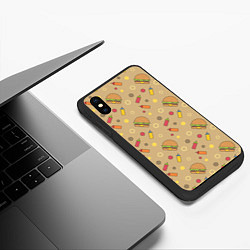 Чехол iPhone XS Max матовый Гамбургеры, цвет: 3D-черный — фото 2