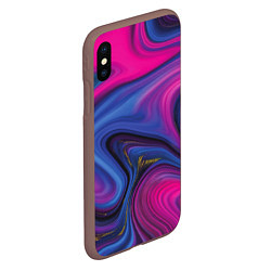 Чехол iPhone XS Max матовый Pink blue style, цвет: 3D-коричневый — фото 2