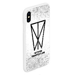 Чехол iPhone XS Max матовый Within Temptation с потертостями на светлом фоне, цвет: 3D-белый — фото 2