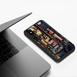 Чехол iPhone XS Max матовый Поп арт сити, цвет: 3D-черный — фото 2