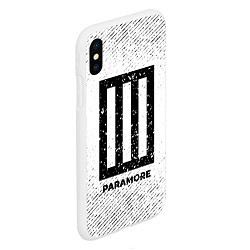 Чехол iPhone XS Max матовый Paramore с потертостями на светлом фоне, цвет: 3D-белый — фото 2