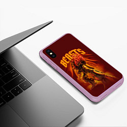 Чехол iPhone XS Max матовый Трансформеры: Десептикон Scourge, цвет: 3D-сиреневый — фото 2