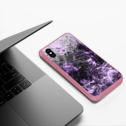 Чехол iPhone XS Max матовый Текстура - Lilac smoke, цвет: 3D-малиновый — фото 2