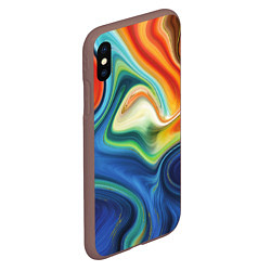 Чехол iPhone XS Max матовый Beautiful waves, цвет: 3D-коричневый — фото 2