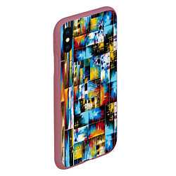 Чехол iPhone XS Max матовый Современная живопись, цвет: 3D-малиновый — фото 2