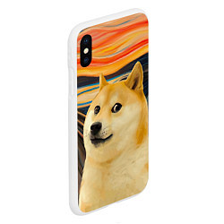 Чехол iPhone XS Max матовый Собака Доге пародия на Крик, цвет: 3D-белый — фото 2