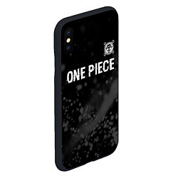 Чехол iPhone XS Max матовый One Piece glitch на темном фоне: символ сверху, цвет: 3D-черный — фото 2