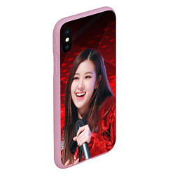 Чехол iPhone XS Max матовый Rose Blackpink red, цвет: 3D-розовый — фото 2