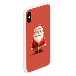Чехол iPhone XS Max матовый Пластилиновый Дед Мороз, цвет: 3D-белый — фото 2