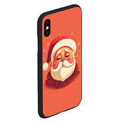 Чехол iPhone XS Max матовый Портрет Деда Мороза, цвет: 3D-черный — фото 2