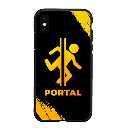 Чехол iPhone XS Max матовый Portal - gold gradient, цвет: 3D-черный