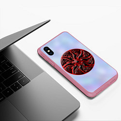 Чехол iPhone XS Max матовый Щитовидная мандала, цвет: 3D-малиновый — фото 2