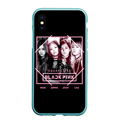 Чехол iPhone XS Max матовый Blackpink - Square one, цвет: 3D-мятный
