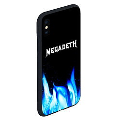 Чехол iPhone XS Max матовый Megadeth blue fire, цвет: 3D-черный — фото 2