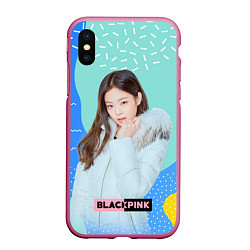 Чехол iPhone XS Max матовый Blackpink winter style, цвет: 3D-малиновый