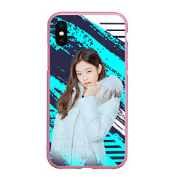 Чехол iPhone XS Max матовый Blackpink winter style, цвет: 3D-розовый