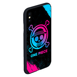 Чехол iPhone XS Max матовый One Piece - neon gradient, цвет: 3D-черный — фото 2