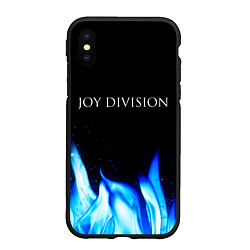 Чехол iPhone XS Max матовый Joy Division blue fire, цвет: 3D-черный