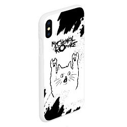 Чехол iPhone XS Max матовый My Chemical Romance рок кот на светлом фоне, цвет: 3D-белый — фото 2