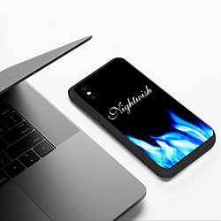 Чехол iPhone XS Max матовый Nightwish blue fire, цвет: 3D-черный — фото 2