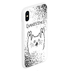 Чехол iPhone XS Max матовый Evanescence рок кот на светлом фоне, цвет: 3D-белый — фото 2