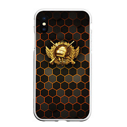 Чехол iPhone XS Max матовый Згип gold logo, цвет: 3D-белый