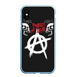 Чехол iPhone XS Max матовый Punks not dead - анархия, цвет: 3D-голубой