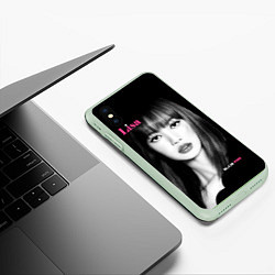 Чехол iPhone XS Max матовый Blackpink Lisa Portrait, цвет: 3D-салатовый — фото 2