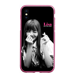 Чехол iPhone XS Max матовый Blackpink Lisa Sign of love, цвет: 3D-малиновый