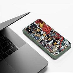 Чехол iPhone XS Max матовый Japanese art, цвет: 3D-темно-зеленый — фото 2