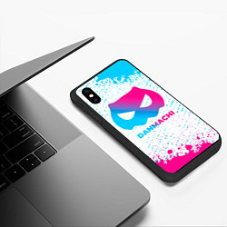 Чехол iPhone XS Max матовый DanMachi neon gradient style, цвет: 3D-черный — фото 2