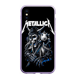 Чехол iPhone XS Max матовый Metallica - warrior, цвет: 3D-светло-сиреневый