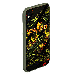 Чехол iPhone XS Max матовый CS GO fire logo, цвет: 3D-темно-зеленый — фото 2