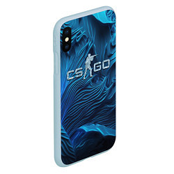 Чехол iPhone XS Max матовый CS GO ice logo, цвет: 3D-голубой — фото 2