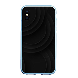 Чехол iPhone XS Max матовый Объемный паттерн c кругами, цвет: 3D-голубой