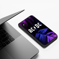 Чехол iPhone XS Max матовый AC DC neon monstera, цвет: 3D-черный — фото 2