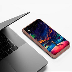 Чехол iPhone XS Max матовый Вершина мира, цвет: 3D-коричневый — фото 2