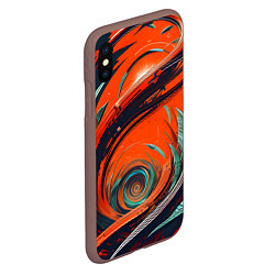 Чехол iPhone XS Max матовый Кибер завихрение, цвет: 3D-коричневый — фото 2