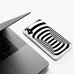 Чехол iPhone XS Max матовый Черно-белая иллюзия, цвет: 3D-белый — фото 2