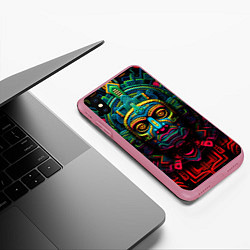 Чехол iPhone XS Max матовый Ацтекские Боги, цвет: 3D-малиновый — фото 2
