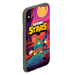 Чехол iPhone XS Max матовый Brawlstars 8bit ghost, цвет: 3D-темно-зеленый — фото 2