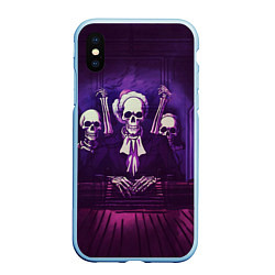 Чехол iPhone XS Max матовый Скелеты Призраки в Суде - Phonk, цвет: 3D-голубой