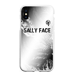 Чехол iPhone XS Max матовый Sally Face glitch на светлом фоне: символ сверху