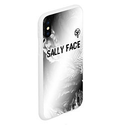 Чехол iPhone XS Max матовый Sally Face glitch на светлом фоне: символ сверху, цвет: 3D-белый — фото 2