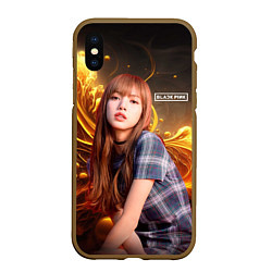 Чехол iPhone XS Max матовый Rose Blackpink kpop, цвет: 3D-коричневый